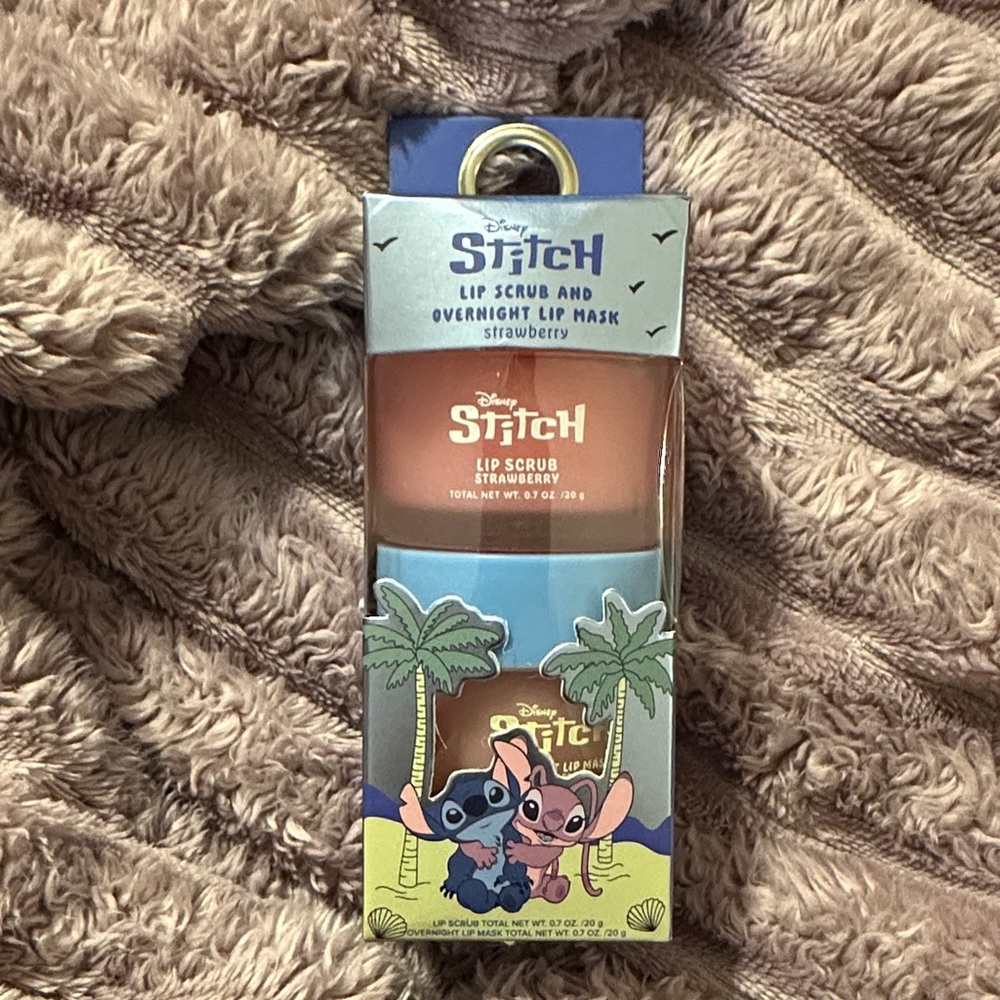 Disney Stitch Strawberry Lip Scrub and Mask - Blue and Brown
